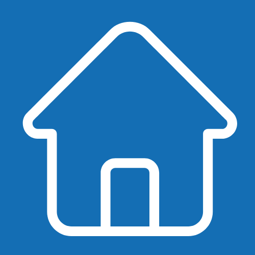 Icon of house on the blue background