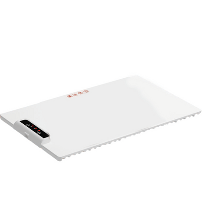White electronic device with digital display on a white background